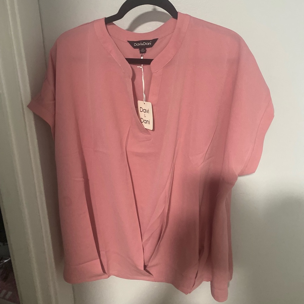 Brand new Pink, short sleeve blouse